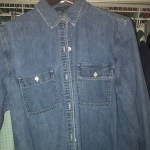 Lauren Ralph Lauren large jean button-down shirt